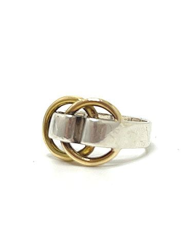 Hermès HERMES Hermes SV925 x 18K Deux Axaneau Ring - Yellow Gold Women's Silver (view 1)