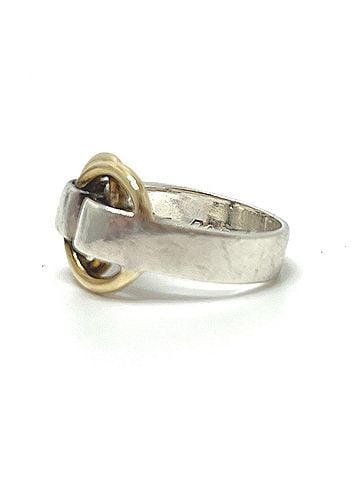 Hermès HERMES Hermes SV925 x 18K Deux Axaneau Ring - Yellow Gold Women's Silver (view 2)