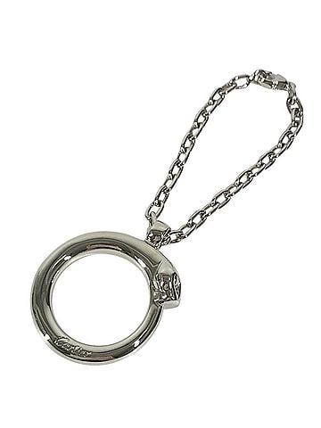 Cartier CARTIER Cartier Charm Keychain Accessory Bag Panther Logo Necklace Choker Chain Pendant Top Metal Men's Women's Silver Like New (view 1)