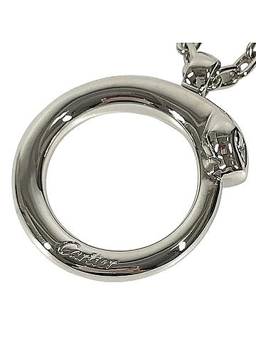 Cartier CARTIER Cartier Charm Keychain Accessory Bag Panther Logo Necklace Choker Chain Pendant Top Metal Men's Women's Silver Like New (view 2)