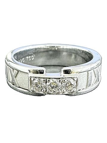 Tiffany & Co. Tiffany &amp; Co. Atlas Ring, Diamond 750, 7.02g, K18WG (18K White Gold) (view 1)
