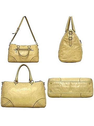 Prada Prada 2-way bag, tote 173 PRADA leather, Vitello Shine, yellow beige, women's. (view 2)