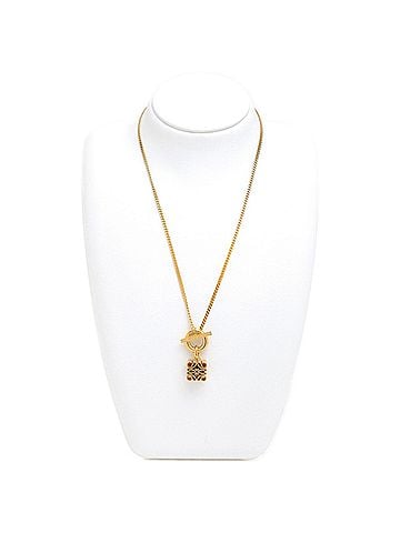 Loewe LOEWE Anagram Pendant Charm Necklace J821241X08, Ag925 Gold (view 2)