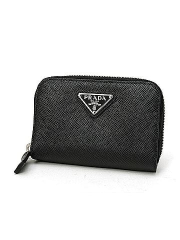 Prada Prada Saffiano Triangle Coin Case 2MM003, Leather, Black (Nero) (view 1)