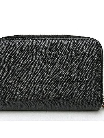 Prada Prada Saffiano Triangle Coin Case 2MM003, Leather, Black (Nero) (view 2)