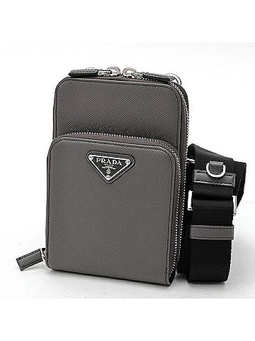 Prada Prada Saffiano Leather Smartphone Case Shoulder Pouch 2ZH126 Smoky Gray (view 1)