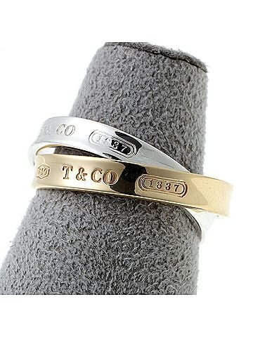 Tiffany & Co. Tiffany &amp; Co. 1837 Interlocking Circle Ring, 18K Yellow Gold, 925 Sterling Silver, #11 (view 1)