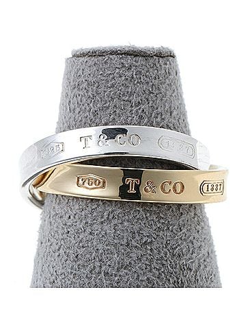 Tiffany & Co. Tiffany &amp; Co. 1837 Interlocking Circle Ring, 18K Yellow Gold, 925 Sterling Silver, #11 (view 2)