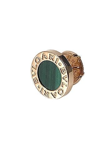 Bvlgari BVLGARI 18K Gold Bulgari Logo Single Earring Malachite Accessory Jewelry Au750 Pink (view 1)