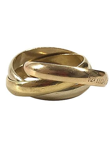 Cartier CARTIER Cartier 18K Gold Trinity Logo Triple Ring Jewelry YG750 Women's (view 2)