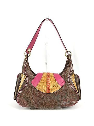 ETRO ETRO Vintage Paisley Pattern Logo Shoulder Bag, Leather, Women's, Brown (view 2)