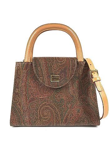 ETRO ETRO Vintage Paisley Pattern Logo 2-Way Bag, Shoulder Bag/Handbag, Leather, Women's, Brown (view 1)