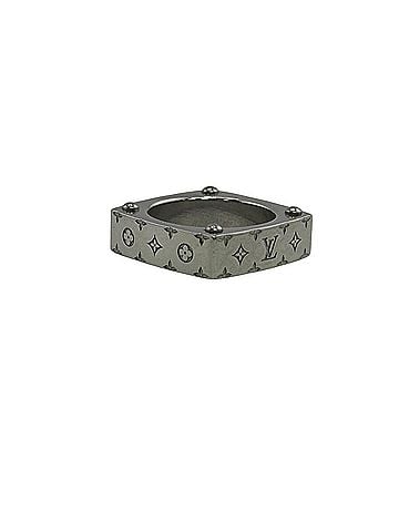 Louis Vuitton Louis Vuitton Bague Monogram Bold Metal Ring, Silver, Stamped, Large Size, Men's (view 2)