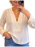 Lumiere 100% Polyester Ivory Long Sleeve Blouse Size L - photo 1