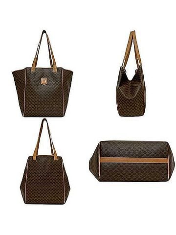 Céline Celine Macadam Tote Bag M171 CELINE PVC Brown Women's (view 2)