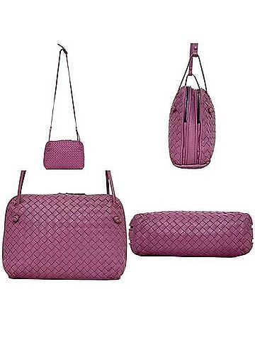 Bottega Veneta Bottega Veneta Intrecciato Shoulder Bag 245354 B07140980F BOTTEGA VENETA Leather Pink Purple Women's (view 2)