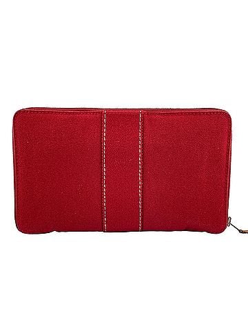 Hermès HERMES Hermes Deauville Purse GM Round Long Wallet Canvas Red Women's (view 1)