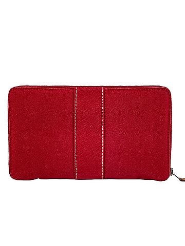 Hermès HERMES Hermes Deauville Purse GM Round Long Wallet Canvas Red Women's (view 2)