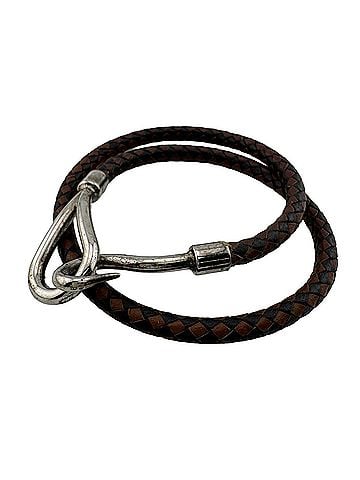 Hermès HERMES Jumbo Bracelet, Leather, Metal, Brown, Black, Unisex (view 1)