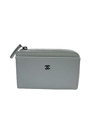 Chanel CHANEL Matelassé Coco Mark Calfskin Leather Fragment Case Coin Purse Blue Women's Wallet (view 1)