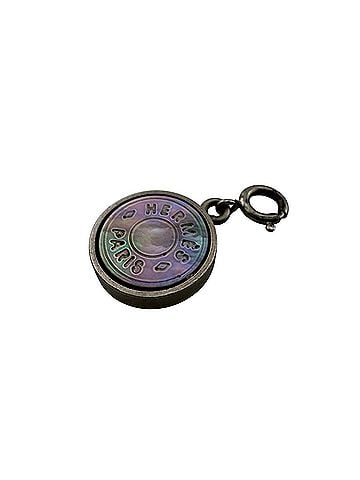 Hermès HERMES Hermes Sellier Pendant Top Necklace Coin Charm Metal Shell Silver Unisex (view 1)