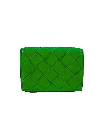 Bottega Veneta Bottega Veneta Intrecciato Tri-fold Wallet, Mini Leather, Green, Unisex (view 1)
