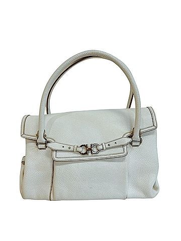 Salvatore Ferragamo Salvatore Ferragamo Double Gancini Perforated Leather Tote Bag Handbag White Women's (view 1)