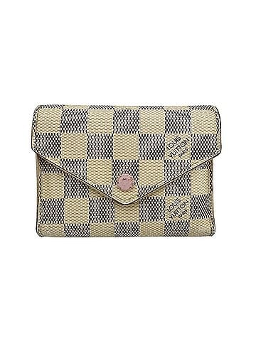 Louis Vuitton LOUIS VUITTON N64022 Portefeuille Victorine Damier Azur Leather Tri-fold Wallet White (view 1)