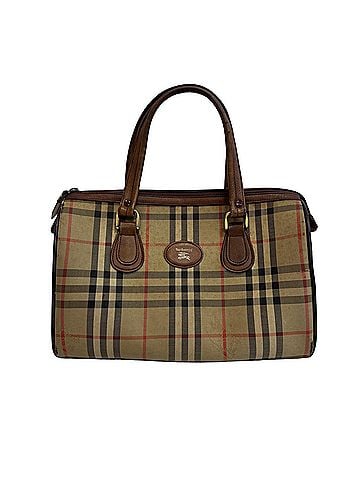 Burberry Burberrys Nova Check Canvas Boston Bag/Handbag, Brown, Unisex (view 1)