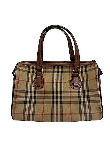 Burberry Burberrys Nova Check Canvas Boston Bag/Handbag, Brown, Unisex (view 2)