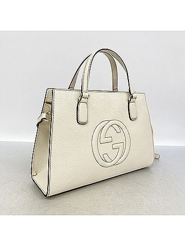 Gucci Gucci Soho Handbag 431571 Leather Ivory Champagne 2-way Bag for Women P3595208 (view 2)