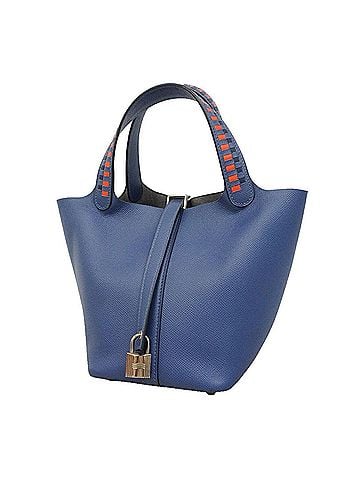 Hermès Hermes Picotin Lock PM Tressage Handbag, Veau Epsom Leather, Blue Brighton, C Stamp, Women's, P3583946 (view 1)