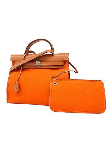 Hermès Hermes Herback Zip PM Handbag, Toile Officier, Orange/Natural, ?Q Stamp, Ladies', OP028238 (view 1)