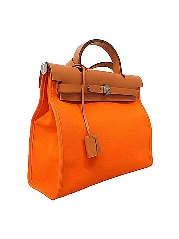Hermès Hermes Herback Zip PM Handbag, Toile Officier, Orange/Natural, ?Q Stamp, Ladies', OP028238 (view 2)