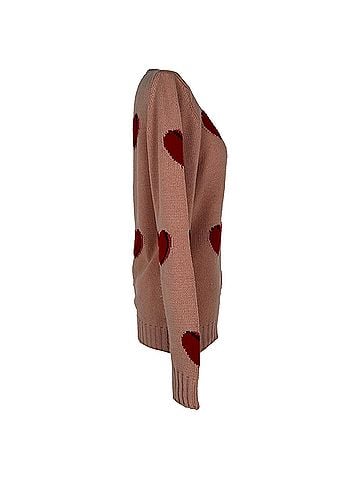 Prada Prada Heart Knitted Sweater in Pink Wool (view 2)