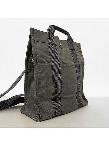 Hermès Hermes bag, backpack, daypack, Herline Ad MM nylon, gray, women's. (view 2)