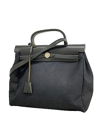 Hermès Hermes Herbag PM Toile Officier handbag, black, ?E stamp, 2-way bag for women. (view 1)