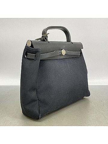 Hermès Hermes Herbag PM Toile Officier handbag, black, ?E stamp, 2-way bag for women. (view 2)