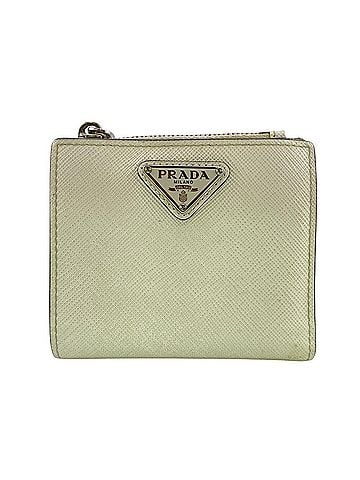 Prada PRADA 2ML049 Triangle Plate Leather Bi-fold Wallet White (view 1)