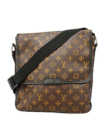 Louis Vuitton Louis Vuitton Monogram Macassar Bass MM Shoulder Bag M56715 Brown Black Men's P3649406 (view 1)