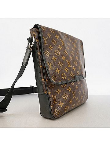 Louis Vuitton Louis Vuitton Monogram Macassar Bass MM Shoulder Bag M56715 Brown Black Men's P3649406 (view 2)