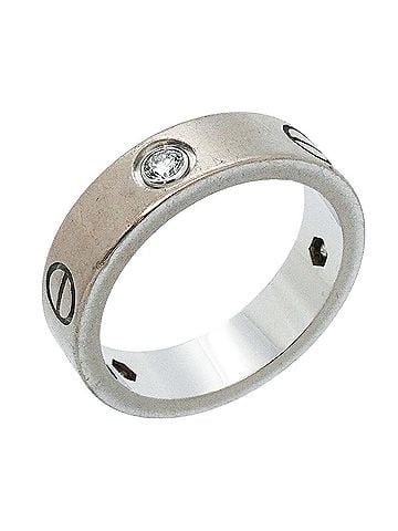 Cartier Cartier Love Ring, 3PD, 18K White Gold, Diamond, Size #58, Men's, P3649293 (view 1)