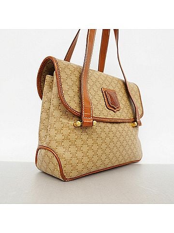 Céline Celine Macadam Shoulder Bag, Brown/Beige, Women's, P3649229 (view 2)