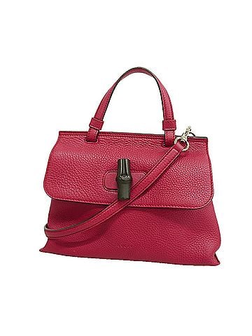 Gucci Gucci Bamboo Handbag 370831 Leather Magenta 2-way Bag for Women P3635102 (view 1)