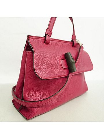 Gucci Gucci Bamboo Handbag 370831 Leather Magenta 2-way Bag for Women P3635102 (view 2)