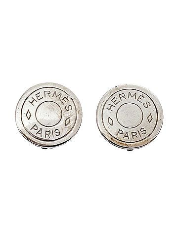 Hermès Hermes Earrings, Sellier, Metal, Silver, Women's, P3627817 (view 1)