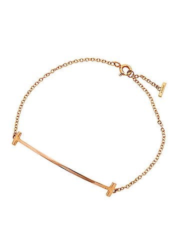 Tiffany & Co. Tiffany &amp; Co. T Smile Small Bracelet, 18K Pink Gold, Women's, P3624154 (view 1)