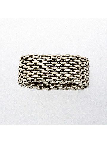 Tiffany & Co. Tiffany &amp; Co. Somerset Mesh Ring, Sterling Silver 925, Women's, P3620652 (view 2)