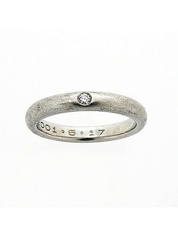 Tiffany & Co. Tiffany &amp; Co. Stacking Band Ring, 1PD (One Diamond), Pt950 Platinum, Women's, P3664890 (view 2)