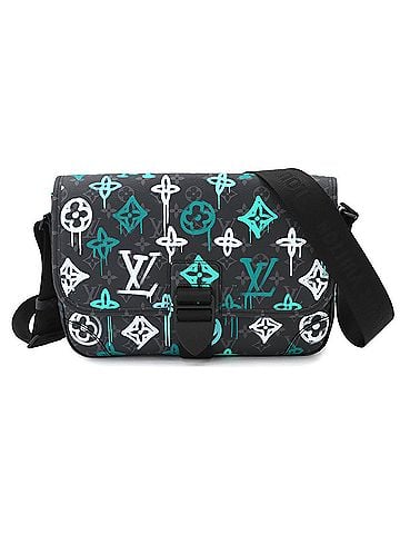 Louis Vuitton Louis Vuitton LOUIS VUITTON Monogram Eclipse Archy Shoulder Handbag Black Green M21394 RFID Messenger (view 1)